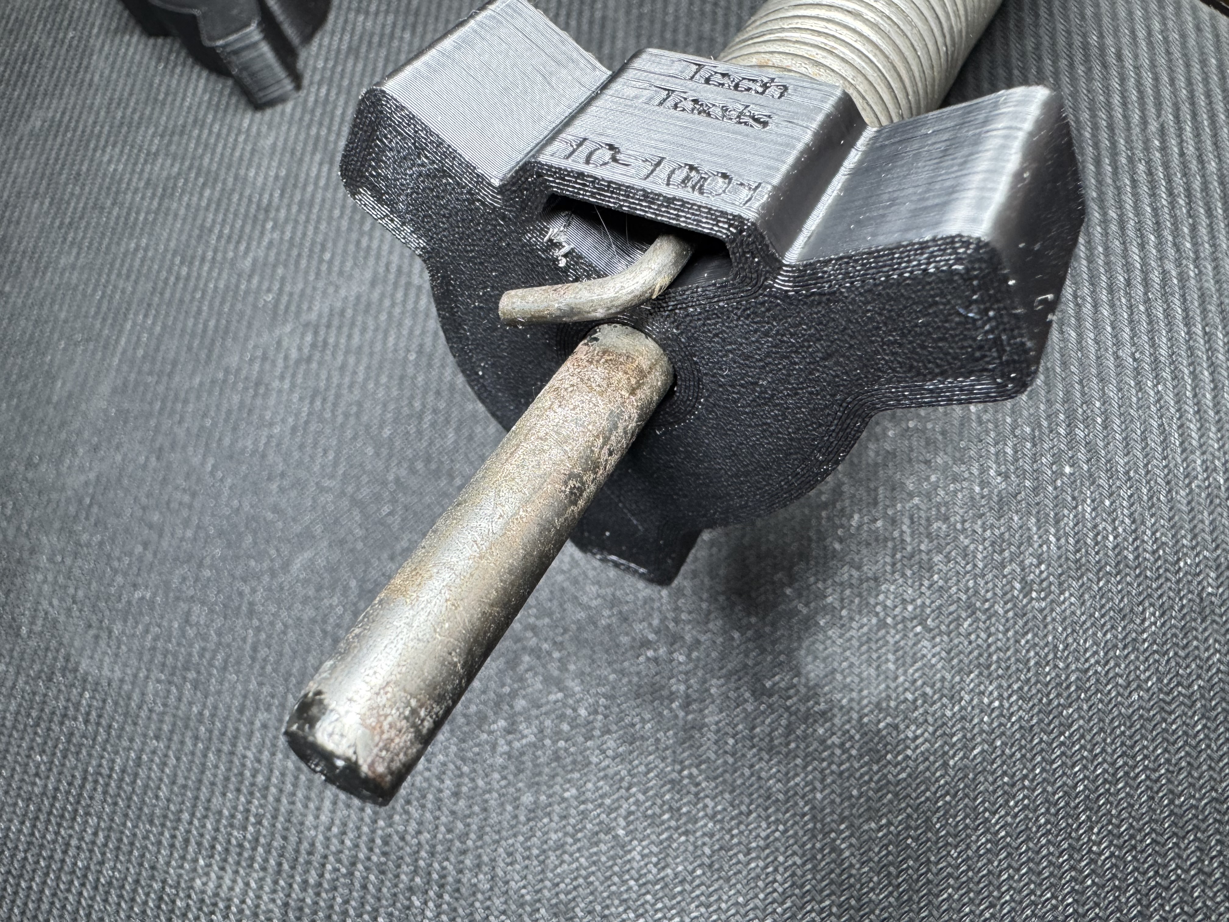 Spring catch installed